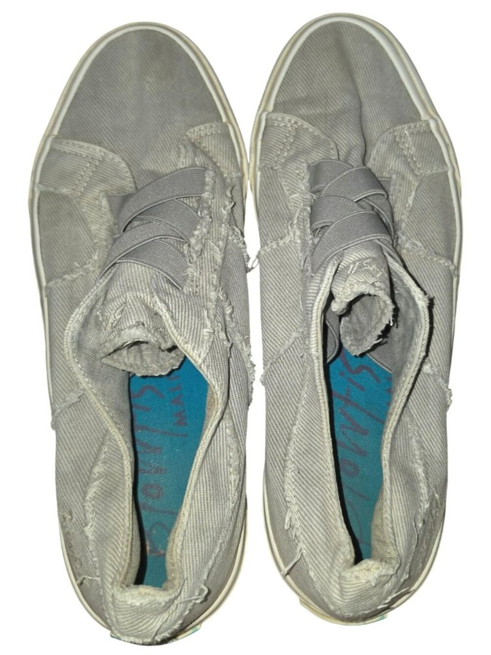 Women's Blowfish Malibu Slip On Sneakers Shoes Gray 9 Elastic Comfort Casual